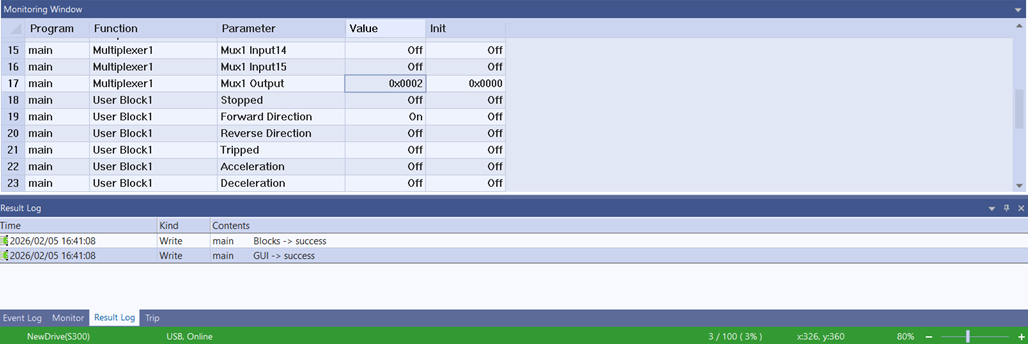 Solution Square : [S300 User Sequence] Operation & Trip Status Multiplexer