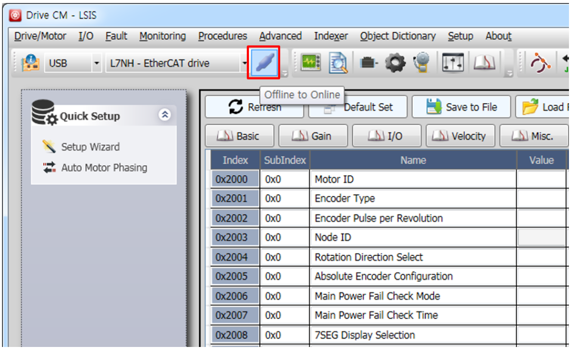 Solution Square : Drive CM sensor input setting